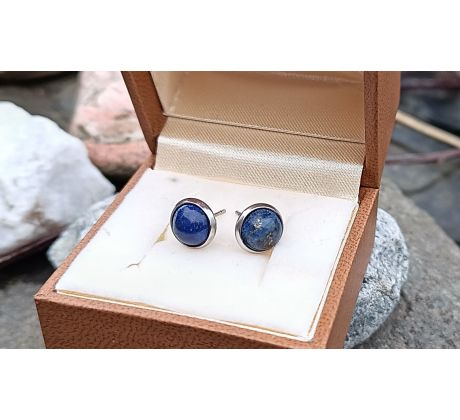 Náušnice puzety s lapis lazuli na chirurgické oceli