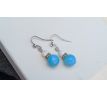 Prvotřídní larimar a přírodní perleť náušnice na chirurgické oceli