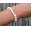 Perlový náramek z říčních bílých perel, pružný