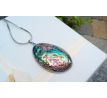 Abalone paua mušle přívěsek na řetízku z chirurgické oceli, náhrdelník