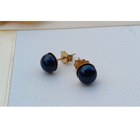 Tahitské perly na pozlacené chirurgické oceli, perlové náušnice