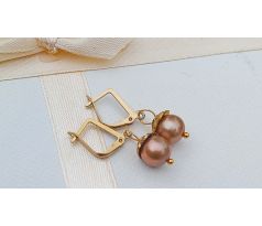 Jihomořské prvotřídní perly na pozlacené chirurgické oceli, perlové náušnice