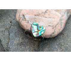 Abalone paua perleť prstýnek univerzální velikost, ocel copy
