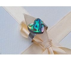 Abalone paua perleť prstýnek na chirurgické oceli univerzální velikost