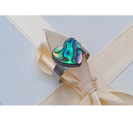 Abalone paua perleť prstýnek na chirurgické oceli univerzální velikost