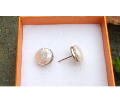 Perlové náušnice jihomořské bílé perly na chirurgické oceli