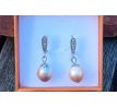 Perlové náušnice z velkých tichomořských perel pod zirkony