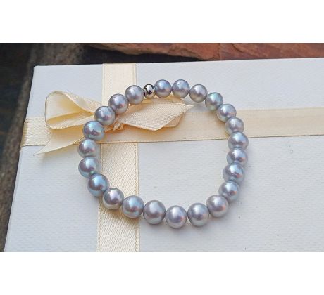 Perlový náramek z mořských perel 8 mm v AAA kvalitě, pružný