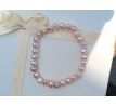 Perlový náramek z růžových říčních perel, pružný
