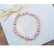 Perlový náramek z růžových říčních perel, pružný
