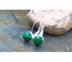 Malachit minerálové náušnice