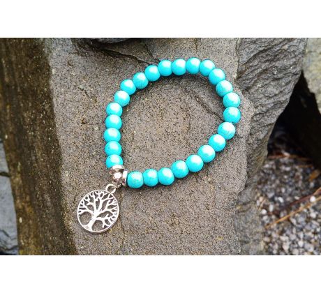 Tyrkenit pružný minerálový náramek se stromem života