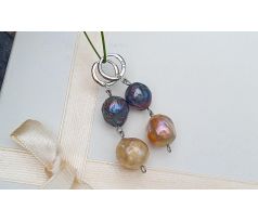 Perlové náušnice tahitské a vzácné australské mořské perly