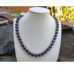 Tahitské tmavé perly 10 mm perlový uzlíkovaný náhrdelník