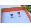 Český červený granát 1 ct stříbrné náušnice puzety