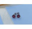 Český červený granát 1 ct stříbrné náušnice puzety