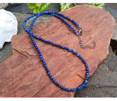 Broušený lapis lazuli 3 mm přírodní minerálový náhrdelník