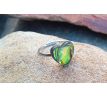 Abalone paua perleť srdce postříbřený prstýnek