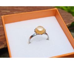 Perlový prstýnek s růžovou říční perlou na chirurgické oceli
