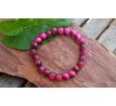Tygří oko 8 mm v barvě magenta  pružný minerálový náramek