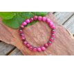 Tygří oko 8 mm v barvě magenta  pružný minerálový náramek