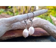 Říční perly 12 mm perlové náušnice na chirurgické oceli