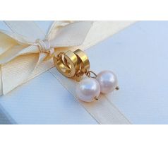 Mořské perly 11 mm perlové náušnice na pozlacené chirurgické oceli