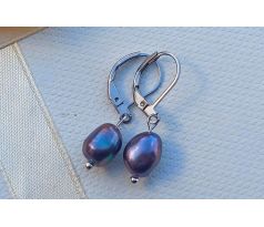 Říční perly 10 mm perlové náušnice na chirurgické oceli